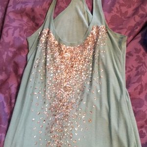 Turquoise top with sequins